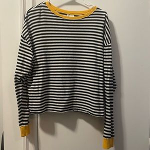 Striped Contrast Long Sleeve Tee